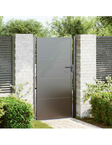 Cancello da giardino con blocco Nero 110 x 180 cm