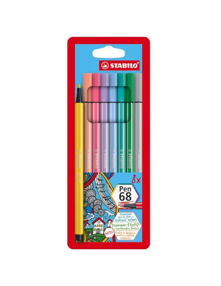 AST8 STABILO PEN 68 PASTEL ASS
