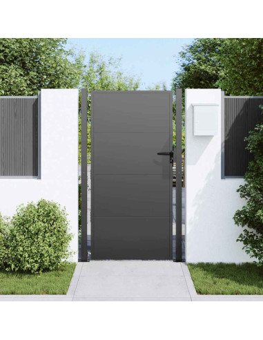 Cancello da giardino con blocco Nero 110 x 180 cm