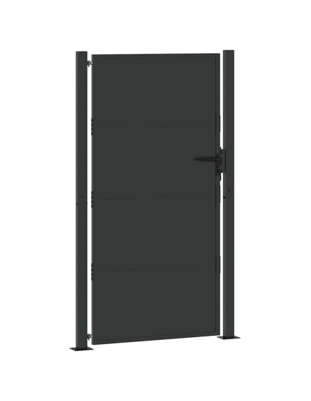 Cancello da giardino con blocco Nero 110 x 180 cm
