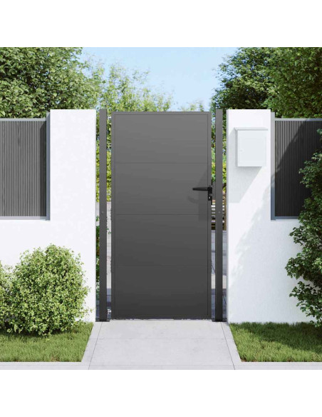Cancello da giardino con blocco Nero 110 x 205 cm