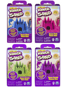 Kinetic Sand , Sabbia Cinetica da Modellare 227gr, Colore Casuale tra Blu, Giallo, Rosso, Confezione a Sorpresa, 3+ Anni