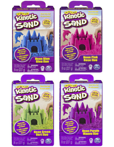 Kinetic Sand , Sabbia Cinetica da Modellare 227gr, Colore Casuale tra Blu, Giallo, Rosso, Confezione a Sorpresa, 3+ Anni