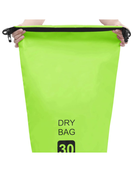 Borsa Impermeabile Verde 30 L in PVC
