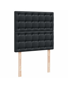 Pouf Letto con Materassi e LED Nero 160x200cm Similpelle