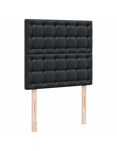 Pouf Letto con Materassi e LED Nero 160x200cm Similpelle
