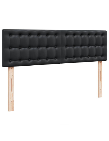 Pouf Letto con Materassi e LED Nero 160x200cm Similpelle