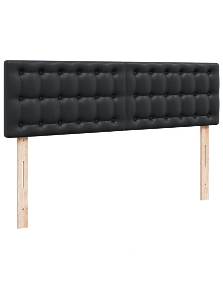 Pouf Letto con Materassi e LED Nero 160x200cm Similpelle