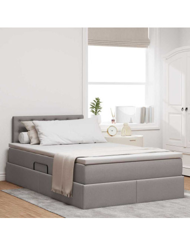 Letto con contenitore LED e materasso Tortora 120 x 190 cm