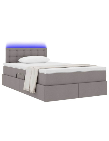 Letto con contenitore LED e materasso Tortora 120 x 190 cm