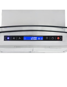 Cappa a Isola 90cm con Display LCD e Sensore Touch 756 m³/h LED