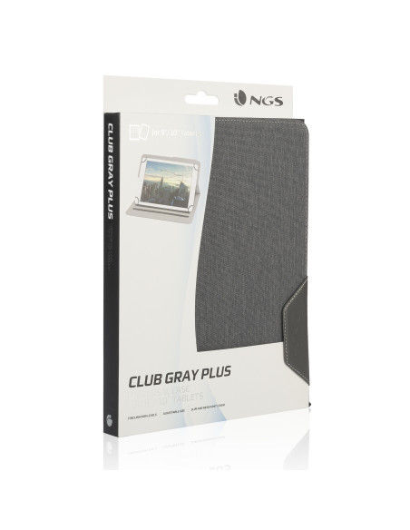 NGS Club Gray Plus 25,4 cm (10") Custodia a libro Grigio