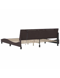 Giroletto senza Materasso Hanko Marrone Scuro 200x200 cm in Tessuto