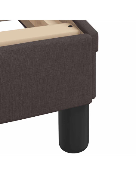 Letto con Materasso Hanko Marrone Scuro 200x200 cm in Tessuto
