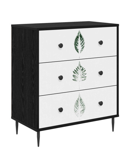 Cassettiera HANAU Stampa foglia verde 66 x 36,5 x 76 cm