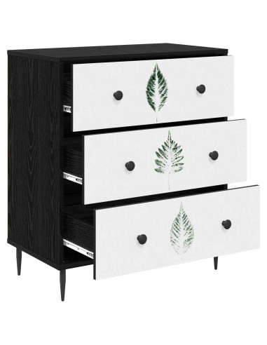 Cassettiera HANAU Stampa foglia verde 66 x 36,5 x 76 cm