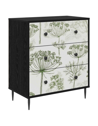 Cassettiera GOTHA Stampa di albero verde 66 x 36,5 x 76 cm