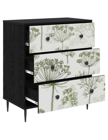 Cassettiera GOTHA Stampa di albero verde 66 x 36,5 x 76 cm