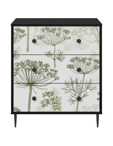 Cassettiera GOTHA Stampa di albero verde 66 x 36,5 x 76 cm