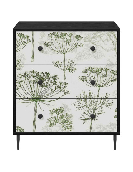 Cassettiera GOTHA Stampa di albero verde 66 x 36,5 x 76 cm