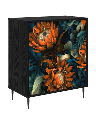Cassettiera LOCHEM Stampa arancione 66 x 36,5 x 76 cm