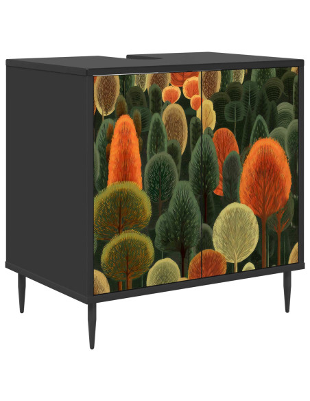Mobile da Bagno ZAANDAM Rovere Nero 60 x 40 x 61 cm