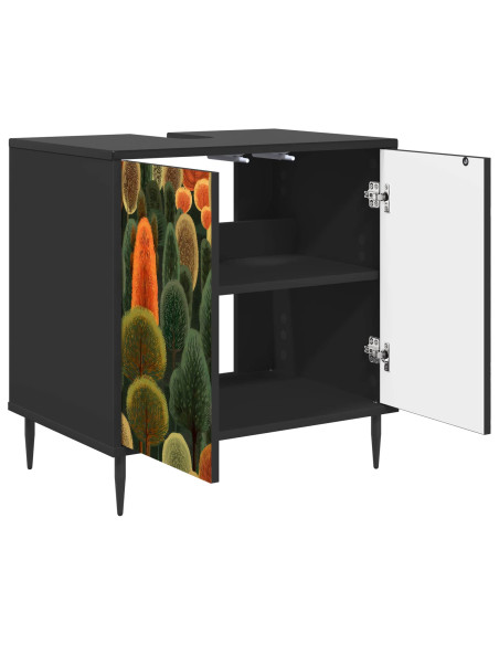 Mobile da Bagno ZAANDAM Rovere Nero 60 x 40 x 61 cm