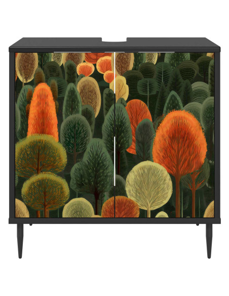 Mobile da Bagno ZAANDAM Rovere Nero 60 x 40 x 61 cm