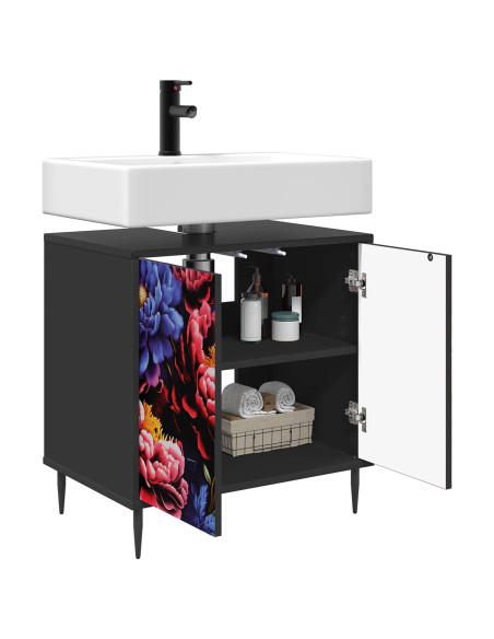 Mobile da Bagno KIEL Rovere Nero 60 x 40 x 61 cm