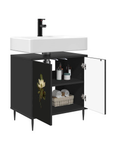 Mobile da Bagno BREMEN Rovere Nero 60 x 40 x 61 cm 2