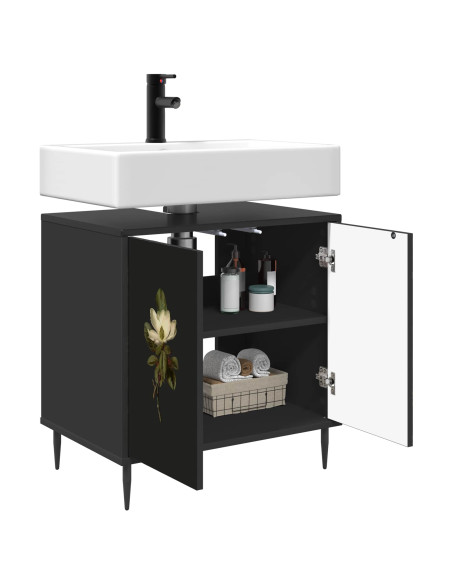 Mobile da Bagno BREMEN Rovere Nero 60 x 40 x 61 cm