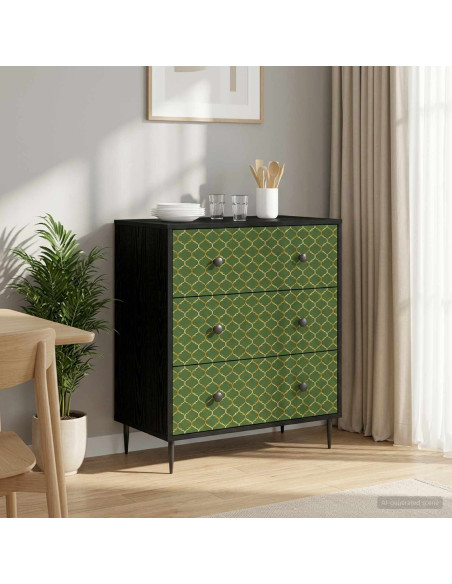 Cassettiera GELEEN Stampa geometrica smeraldo 66 x 36,5 x 76 cm
