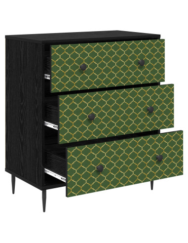 Cassettiera GELEEN Stampa geometrica smeraldo 66 x 36,5 x 76 cm