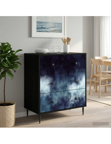 Cassettiera RAALTE Stampa in marmo blu 66 x 36,5 x 76 cm