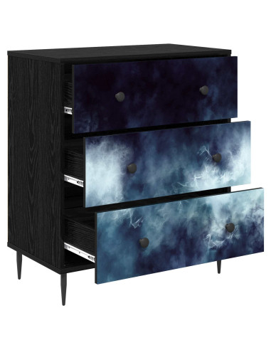 Cassettiera RAALTE Stampa in marmo blu 66 x 36,5 x 76 cm