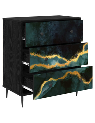 Cassettiera WIJHE Stampa in marmo turchese 66 x 36,5 x 76 cm