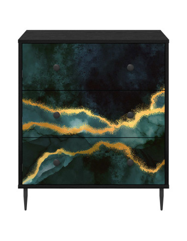 Cassettiera WIJHE Stampa in marmo turchese 66 x 36,5 x 76 cm