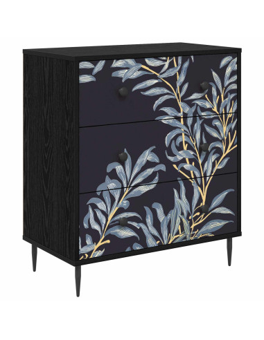 Cassettiera DOKKUM Stampa blu di felce 66 x 36,5 x 76 cm