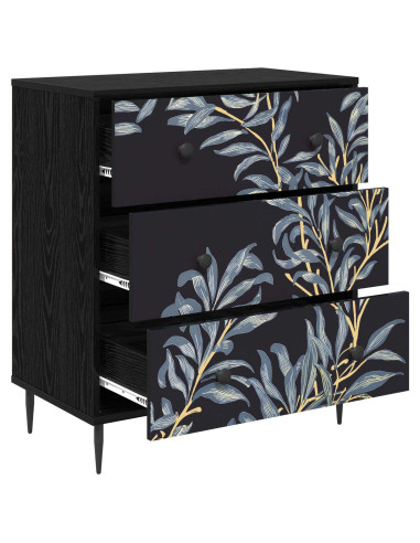 Cassettiera DOKKUM Stampa blu di felce 66 x 36,5 x 76 cm