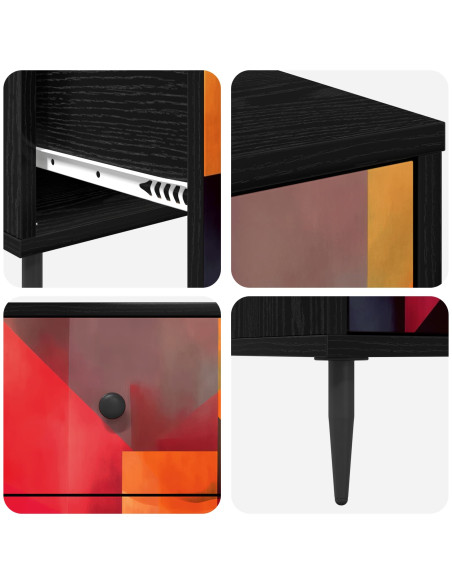 Cassettiera HEESCH Stampa a blocchi di colore 66 x 36,5 x 76 cm