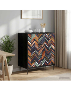 Cassettiera OMMEN Stampa geometrica 66 x 36,5 x 76 cm