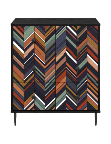 Cassettiera OMMEN Stampa geometrica 66 x 36,5 x 76 cm