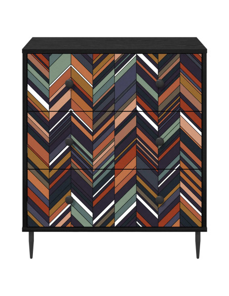 Cassettiera OMMEN Stampa geometrica 66 x 36,5 x 76 cm