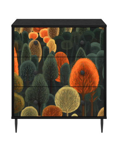 Cassettiera ZAANDAM Stampa boschiva 66 x 36,5 x 76 cm