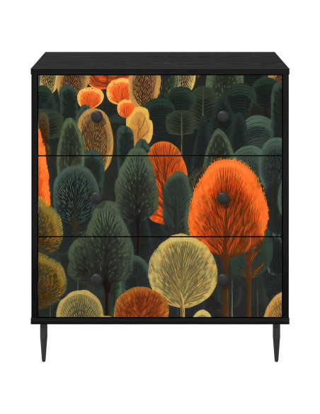 Cassettiera ZAANDAM Stampa boschiva 66 x 36,5 x 76 cm
