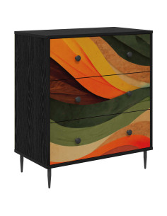 Cassettiera BONN Stampa retro wave 66 x 36,5 x 76 cm 2