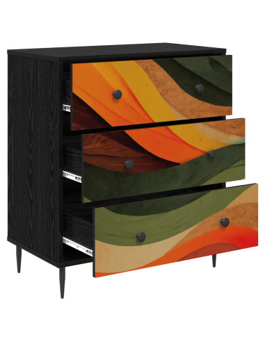 Cassettiera BONN Stampa retro wave 66 x 36,5 x 76 cm