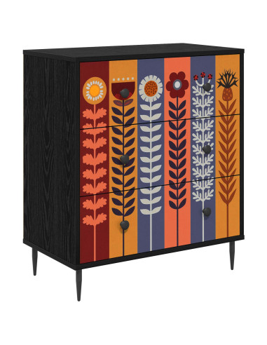 Cassettiera ESSEN Stampa di girasoli 66 x 36,5 x 76 cm