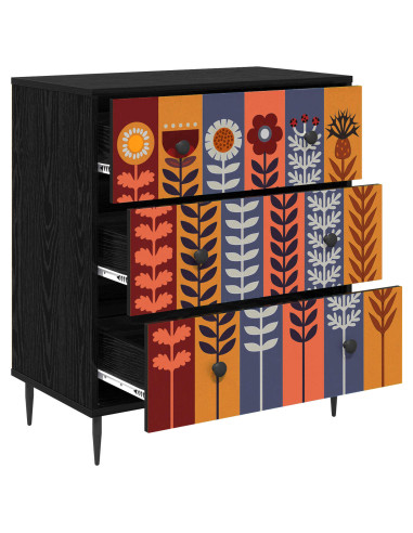Cassettiera ESSEN Stampa di girasoli 66 x 36,5 x 76 cm