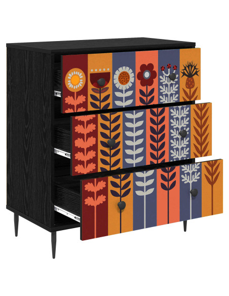 Cassettiera ESSEN Stampa di girasoli 66 x 36,5 x 76 cm